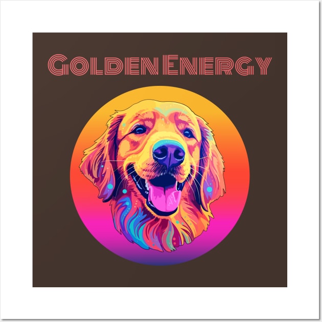 Retro Golden Energy-Golden Retriever Wall Art by jlee